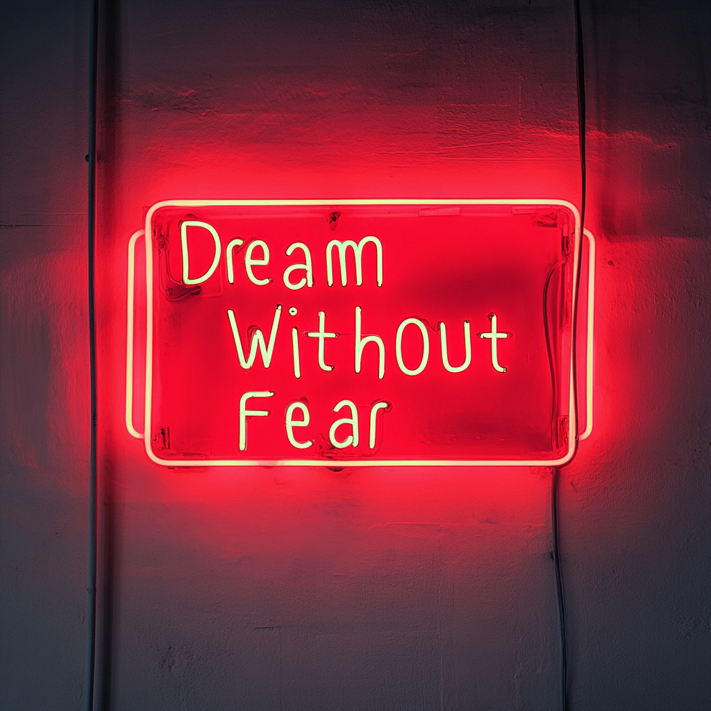 Dream Without Fear - Red Neon Sign, 18 Inches