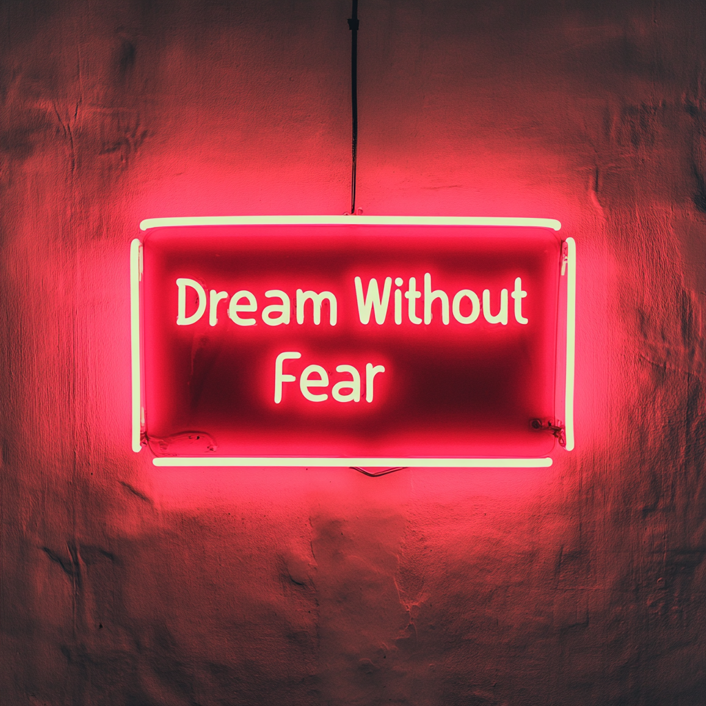 Dream Without Fear - Red Neon Sign, 24 Inches