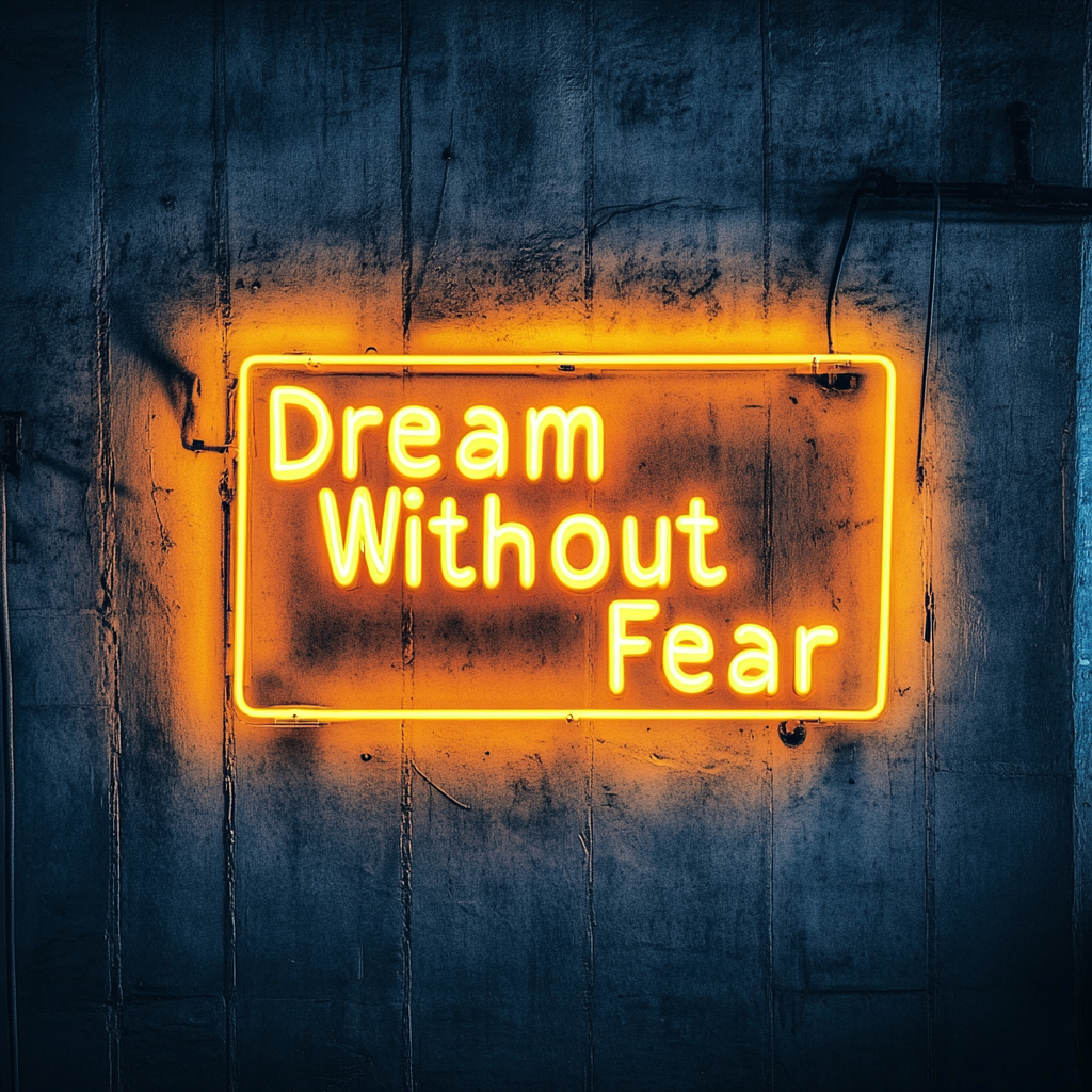 Dream Without Fear - Yellow Neon Sign, 18 Inches