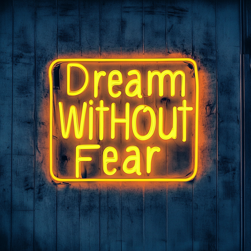 Dream Without Fear - Yellow Neon Sign, 18 Inches