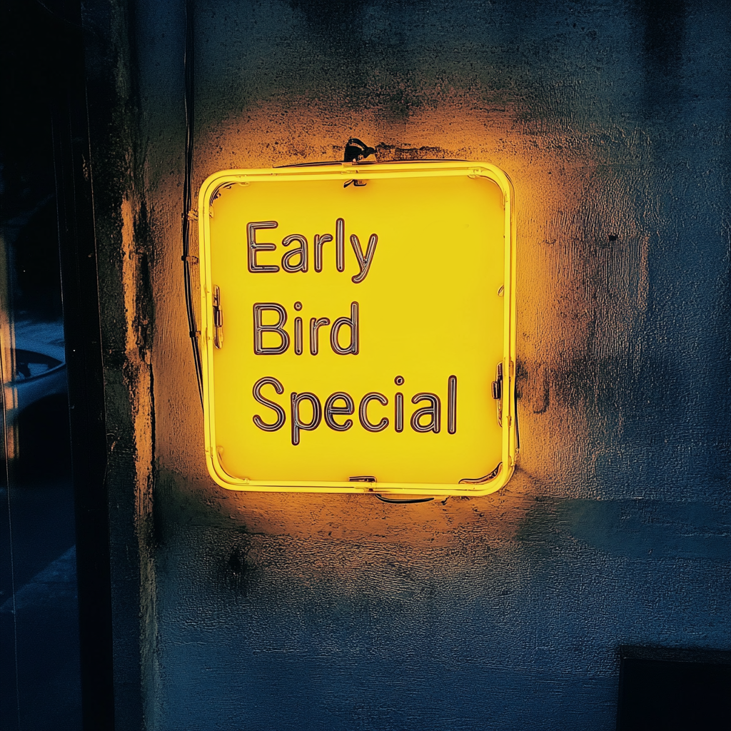 "Early Bird Special" - Yellow Neon Sign, 24 Inches