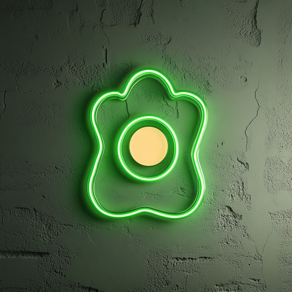 Eggs on Toast - Green Neon Sign, 18 Inches