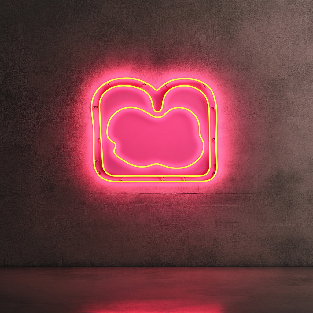 Eggs on Toast - Pink Neon Sign, 18 Inches