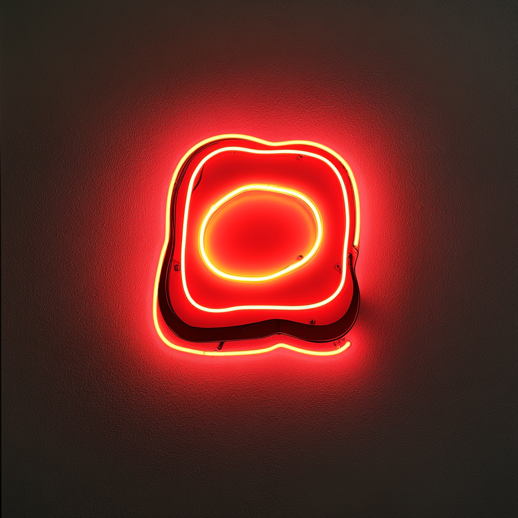 Eggs on Toast - Red Neon Sign, 24 Inches