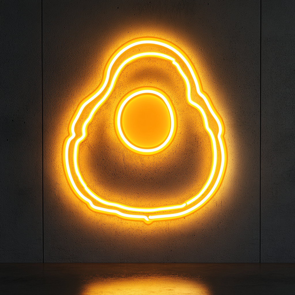 Eggs on Toast - Yellow Neon Sign, 18 Inches