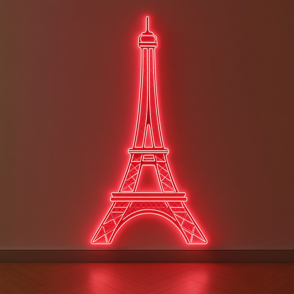 Eiffel Tower - Red Neon Sign, 24 Inches