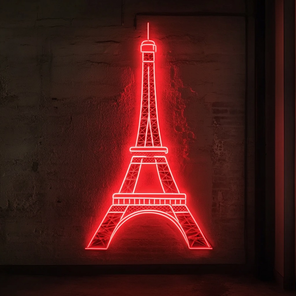 Eiffel Tower - Red Neon Sign, 24 Inches