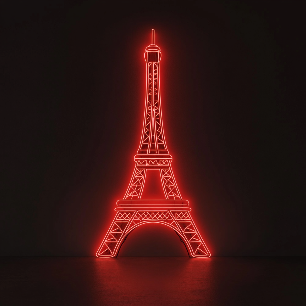 Eiffel Tower - Red Neon Sign, 24 Inches