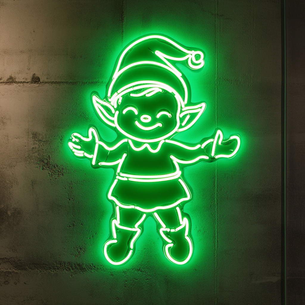 Elf - Green Neon Sign, 18 Inches