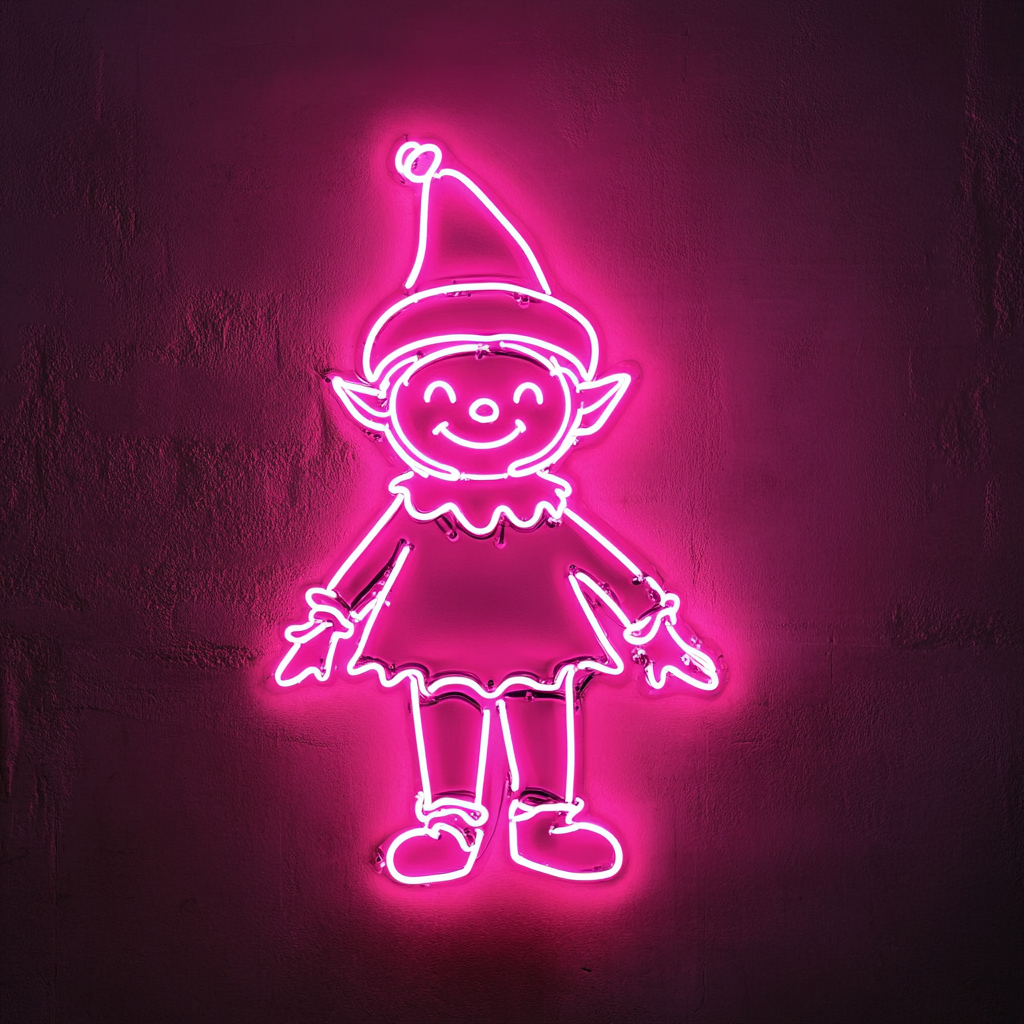 Elf - Pink Neon Sign, 18 Inches