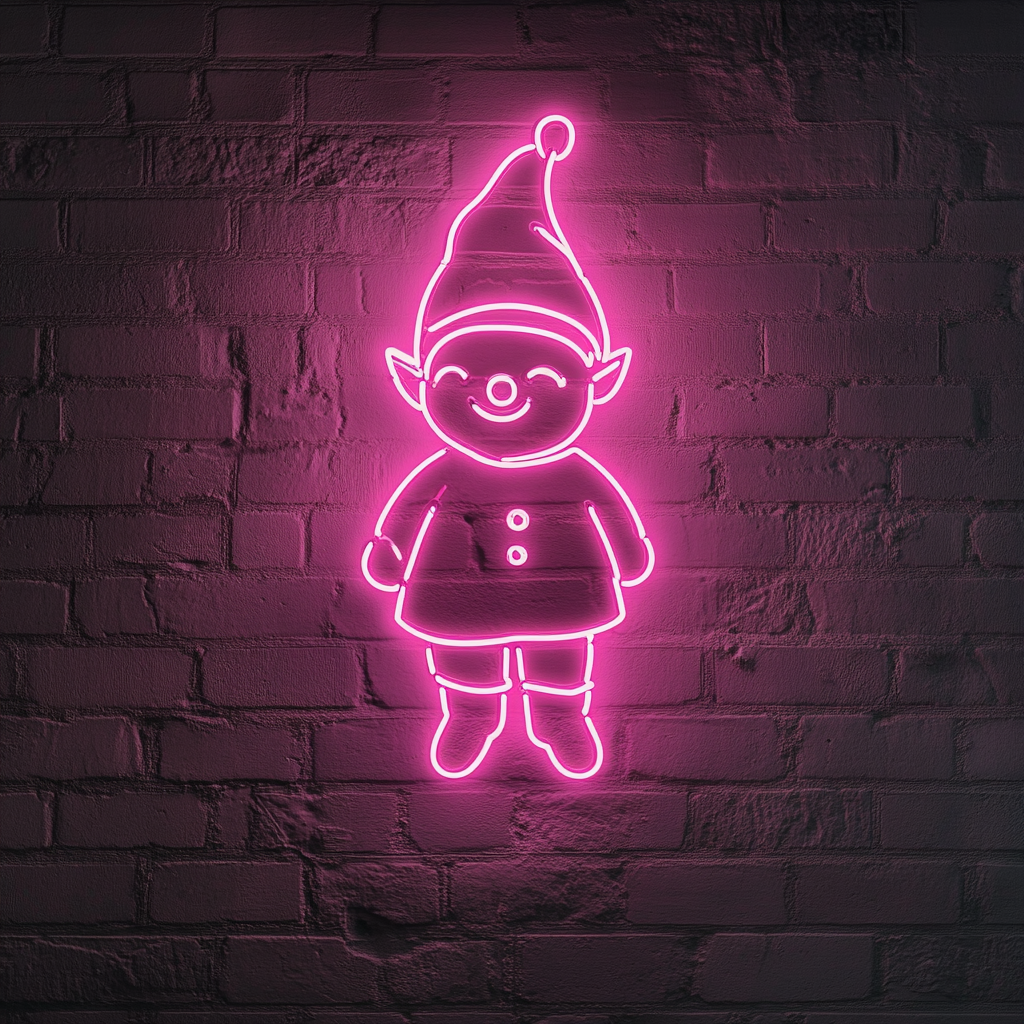 Elf - Pink Neon Sign, 18 Inches
