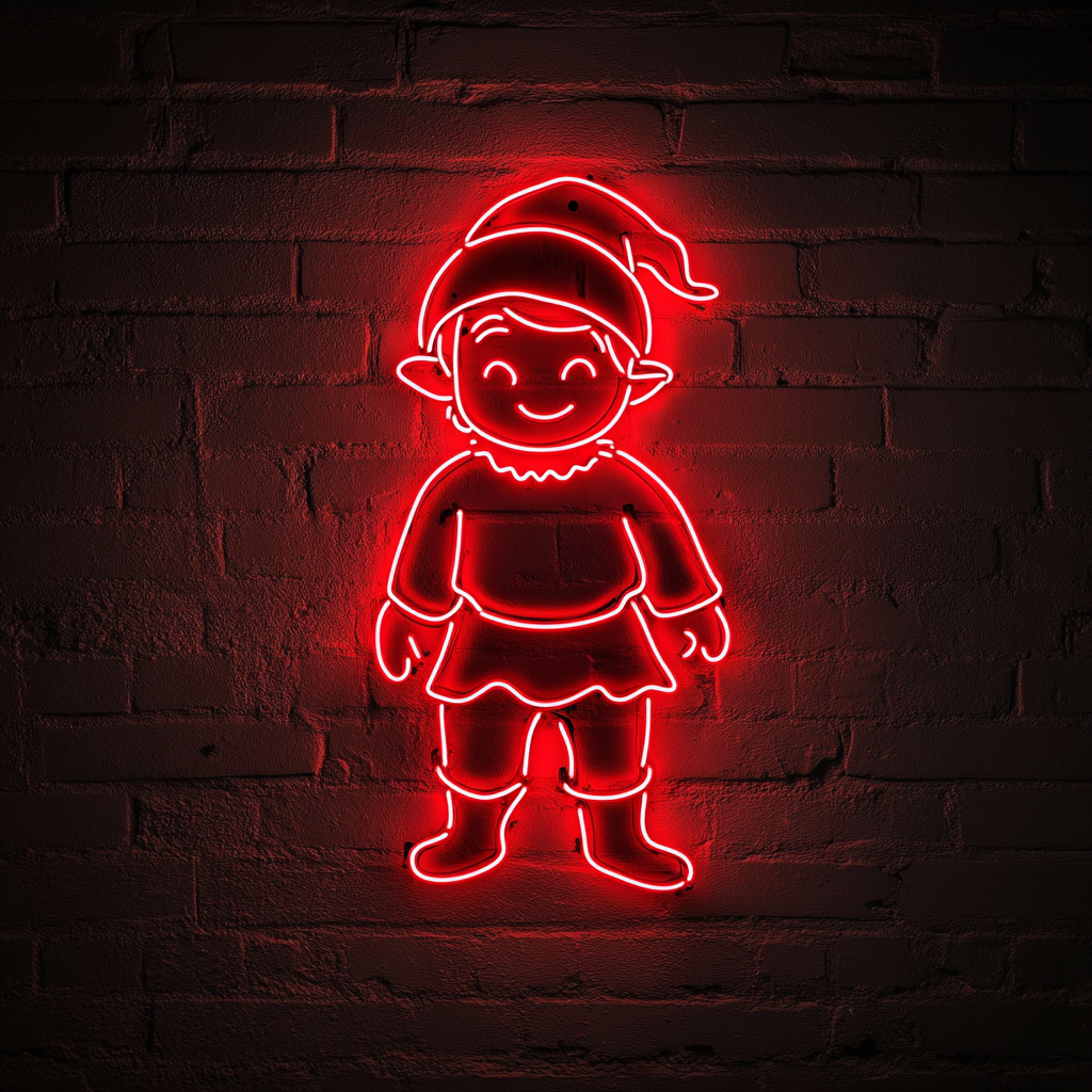 Elf - Red Neon Sign, 18 Inches