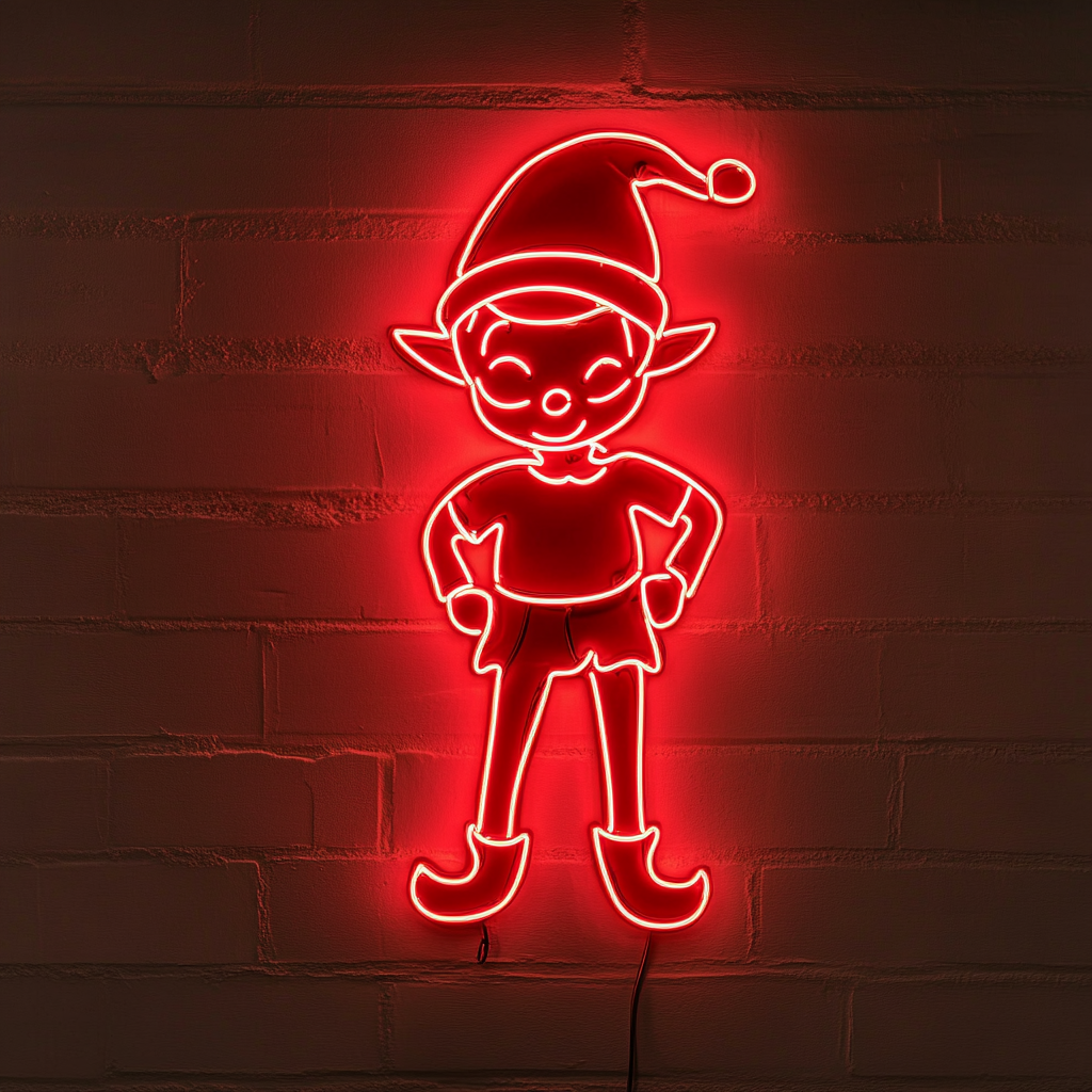 Elf - Red Neon Sign, 18 Inches