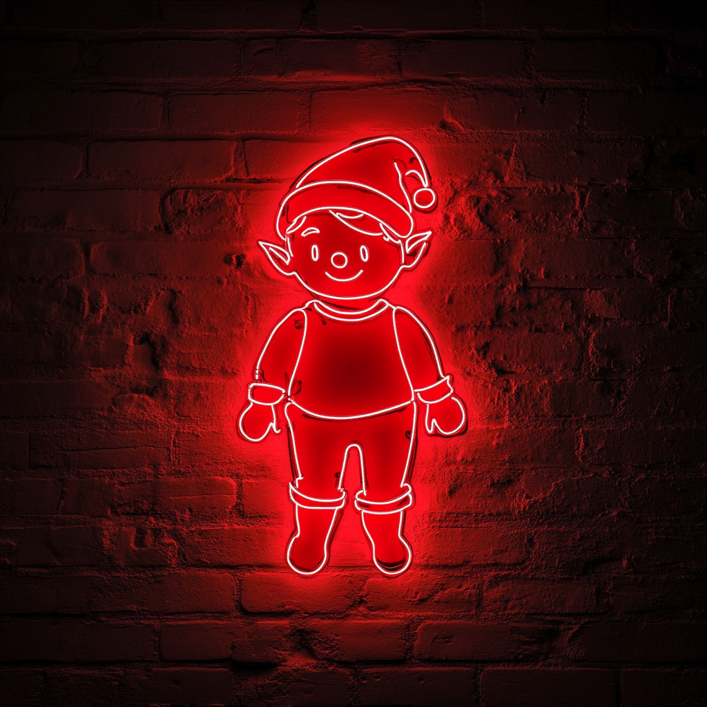 Elf - Red Neon Sign, 18 Inches