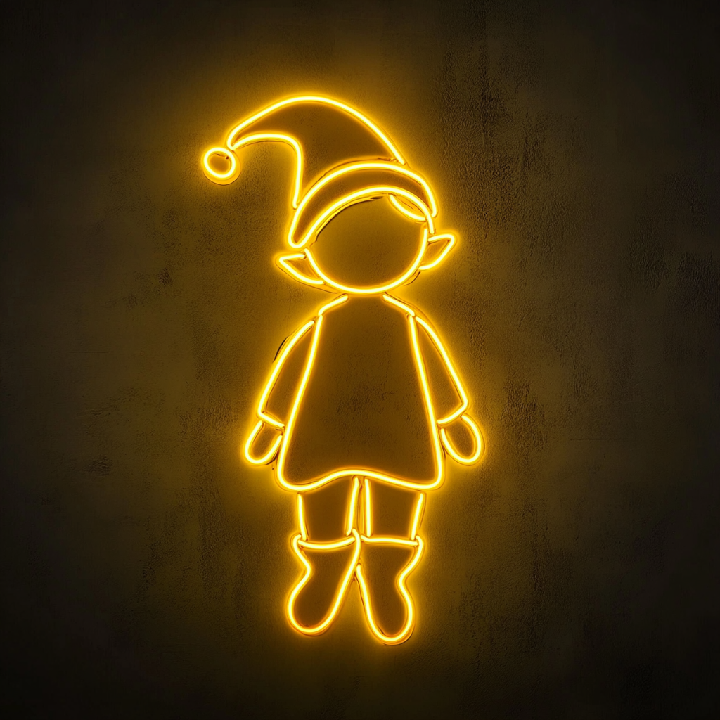 Elf - Yellow Neon Sign, 24 Inches