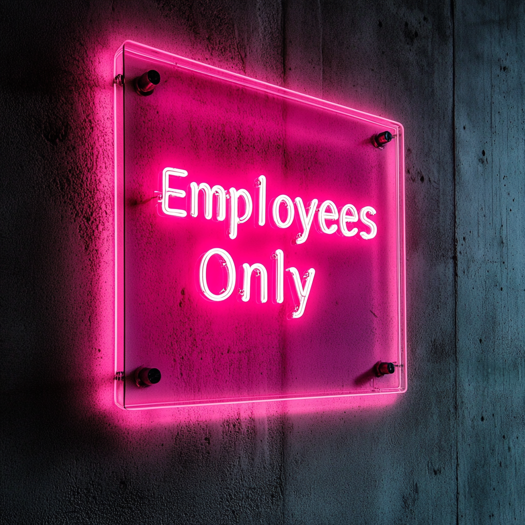 Employees Only - Pink Neon Sign, 24 Inches