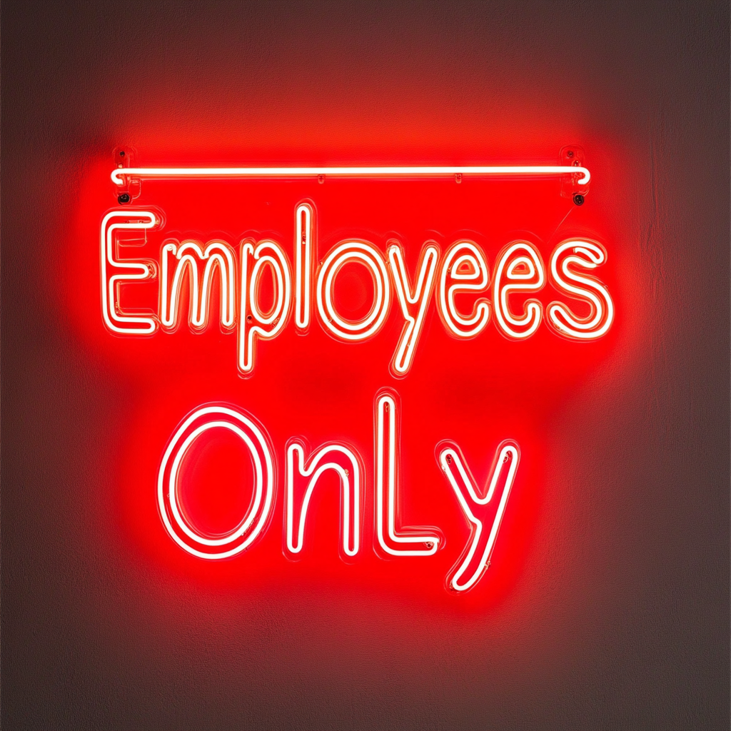 Employees Only - Red Neon Sign, 24 Inches