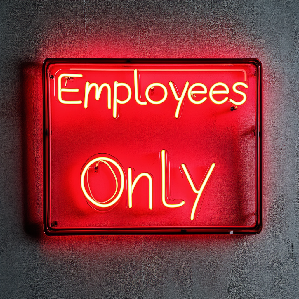 Employees Only - Red Neon Sign, 24 Inches