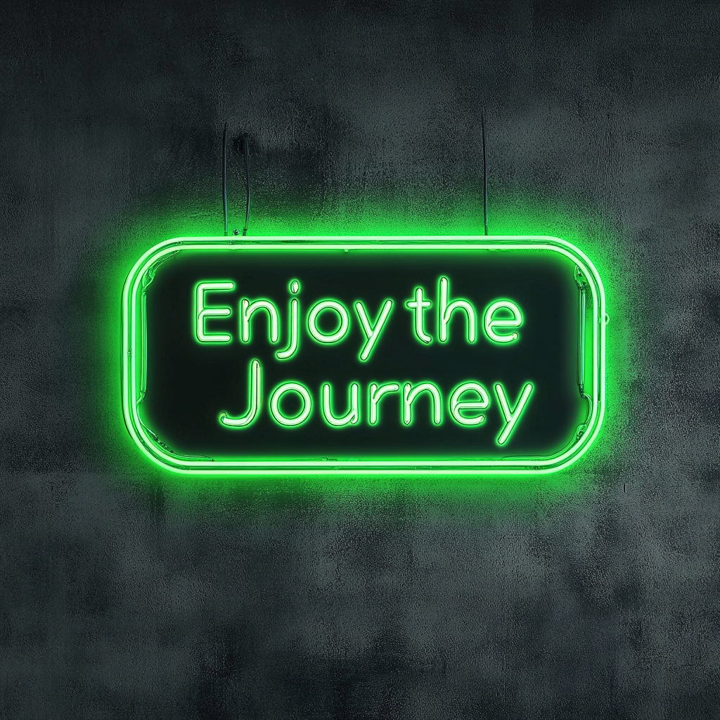 Enjoy the Journey - Green Neon Sign, 18 Inches