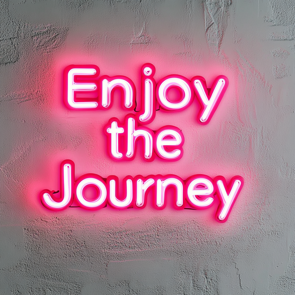 Enjoy the Journey - Pink Neon Sign, 18 Inches