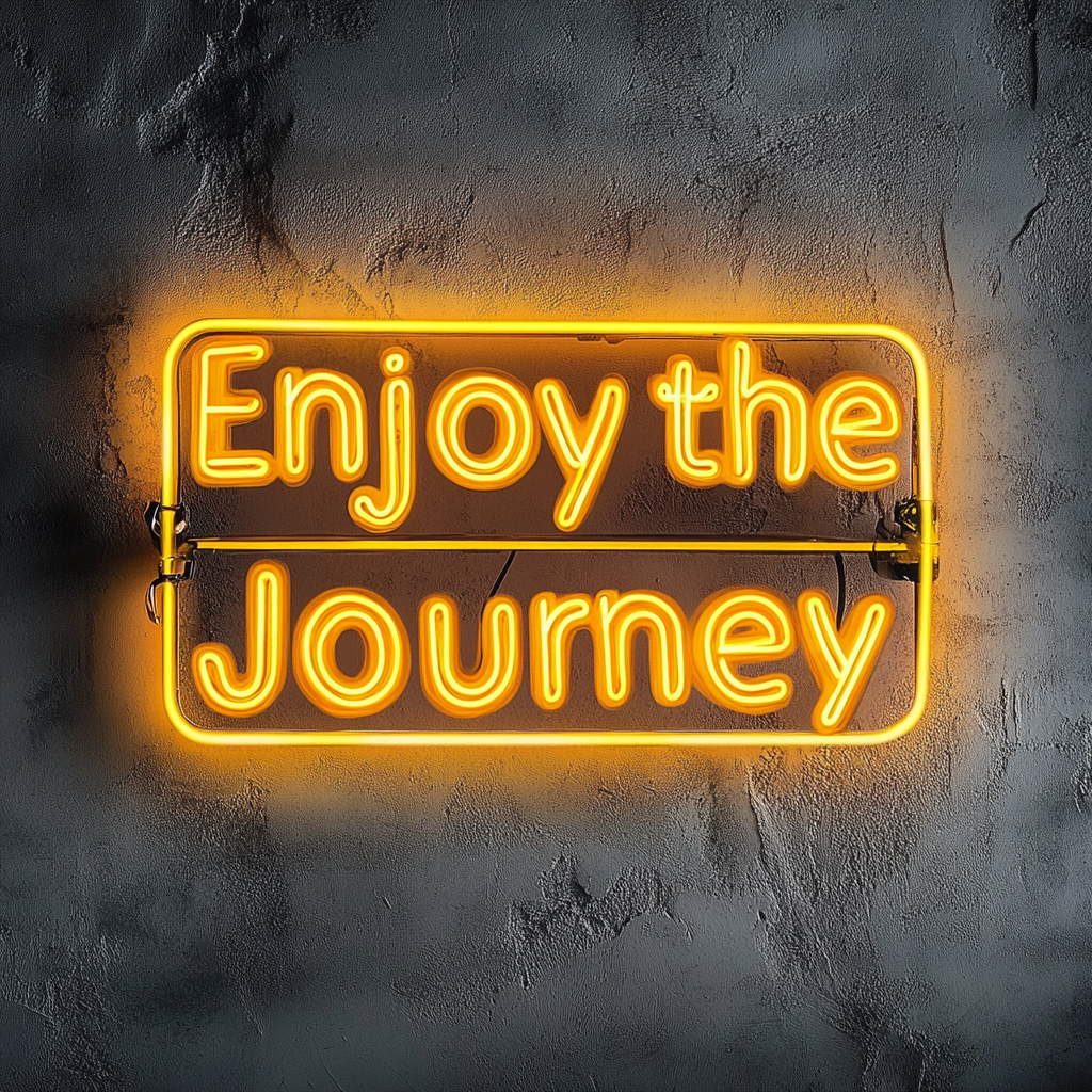 Enjoy the Journey - Yellow Neon Sign, 24 Inches