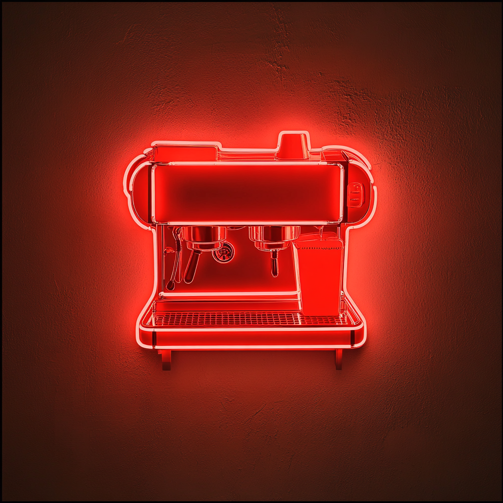 Espresso Machine - Red Neon Sign, 18 Inches