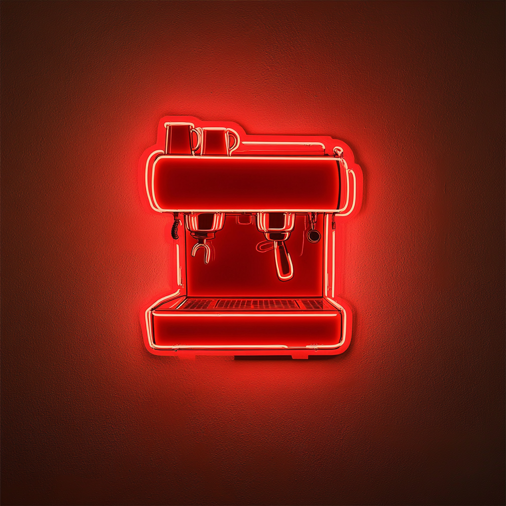 Espresso Machine - Red Neon Sign, 18 Inches