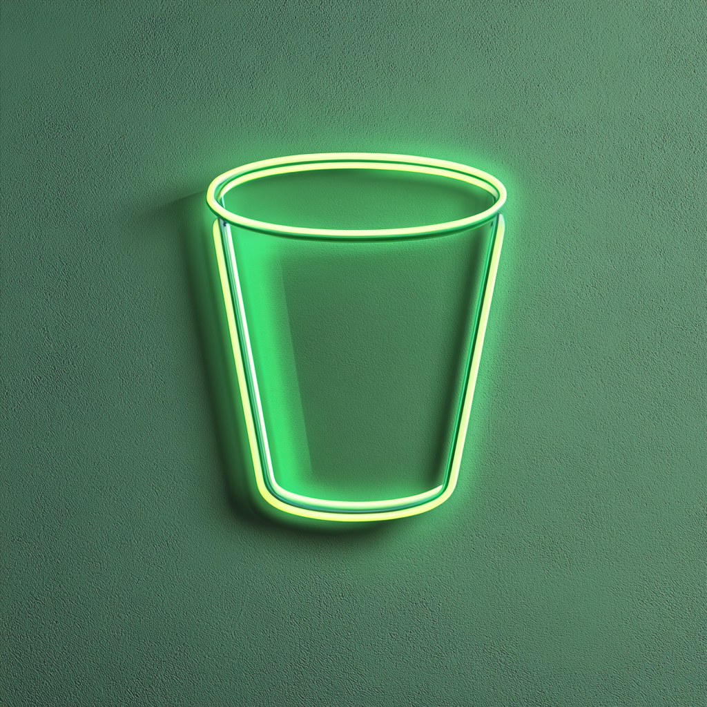 Espresso Shot Glass - Green Neon Sign, 24 Inches