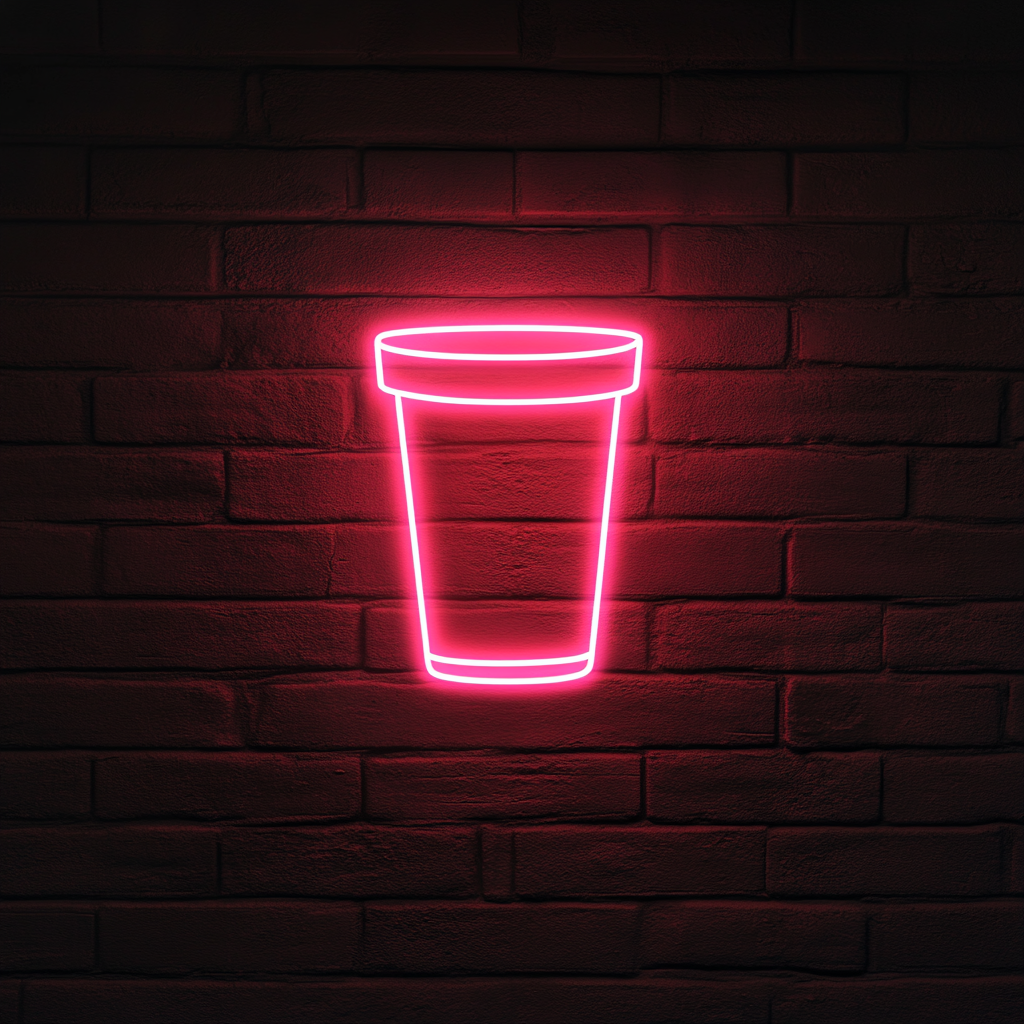 Espresso Shot Glass - Pink Neon Sign, 24 Inches