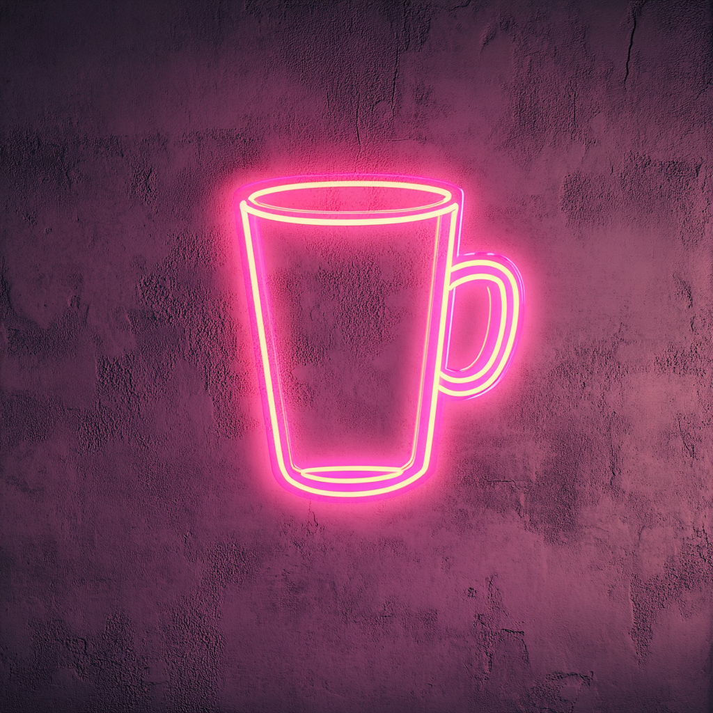 Espresso Shot Glass - Pink Neon Sign, 18 Inches