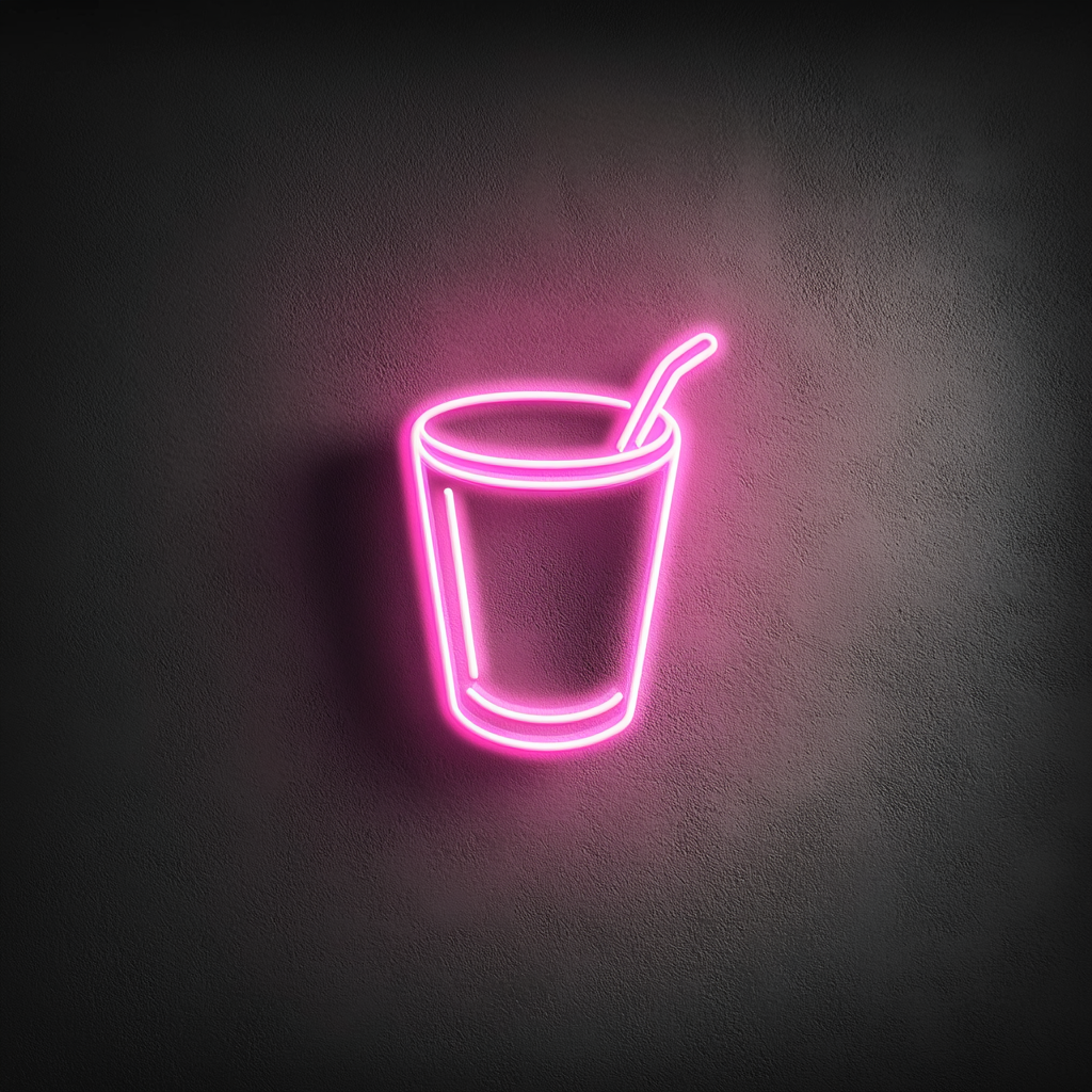 Espresso Shot Glass - Pink Neon Sign, 24 Inches