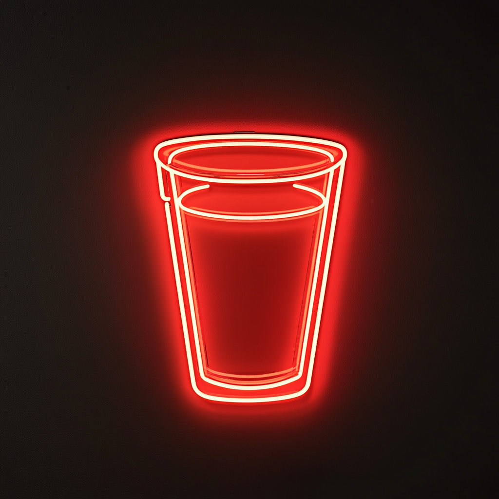 Espresso Shot Glass - Red Neon Sign, 18 Inches