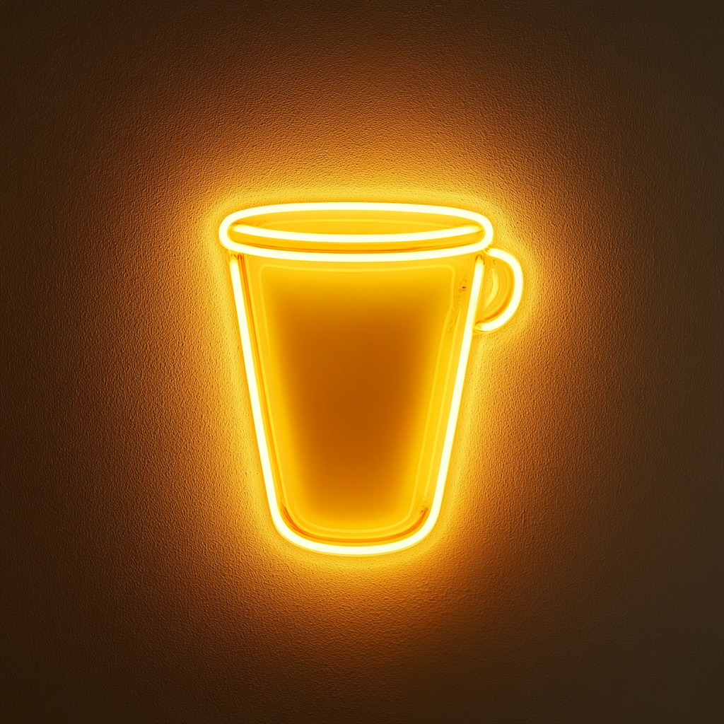Espresso Shot Glass - Yellow Neon Sign, 18 Inches