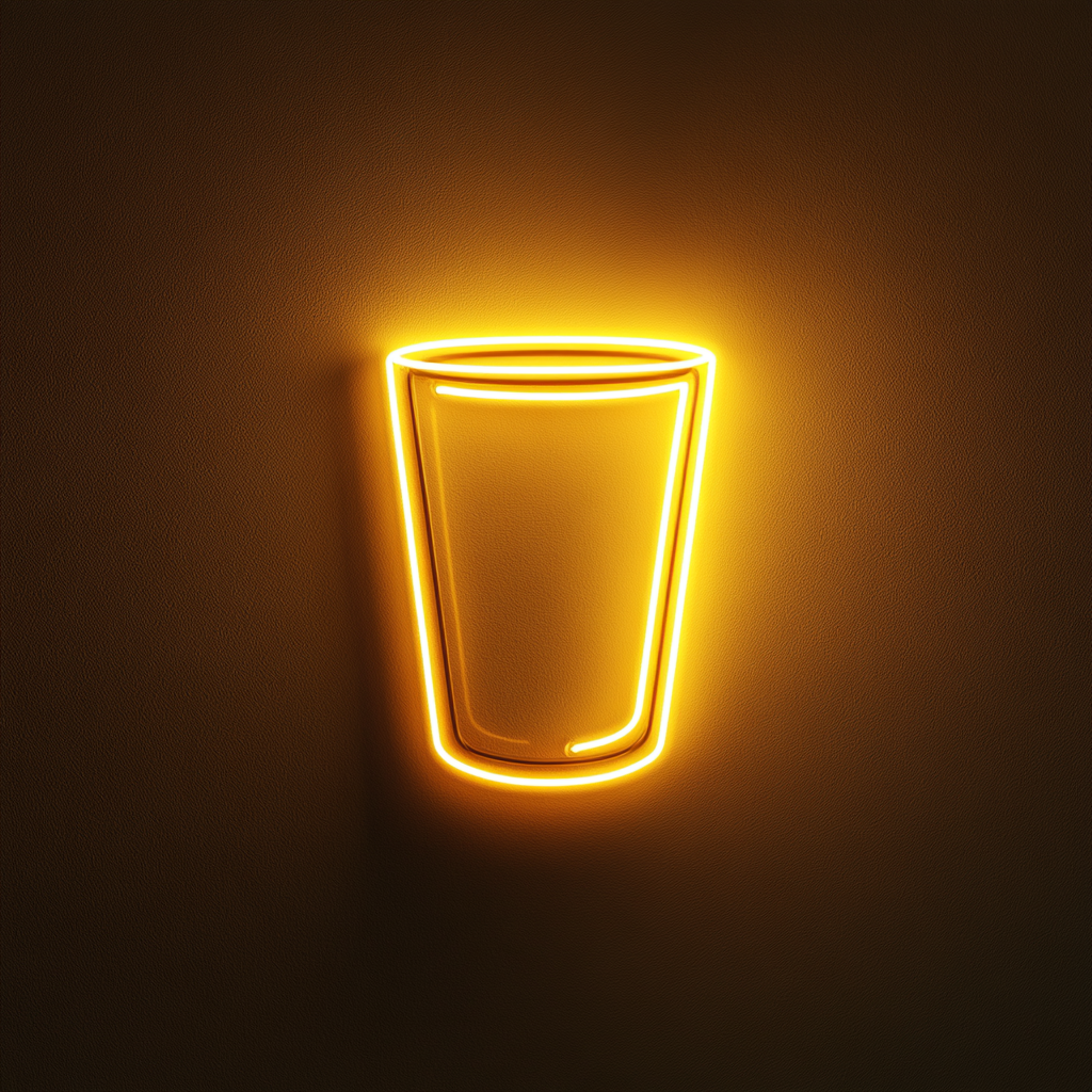 Espresso Shot Glass - Yellow Neon Sign, 18 Inches