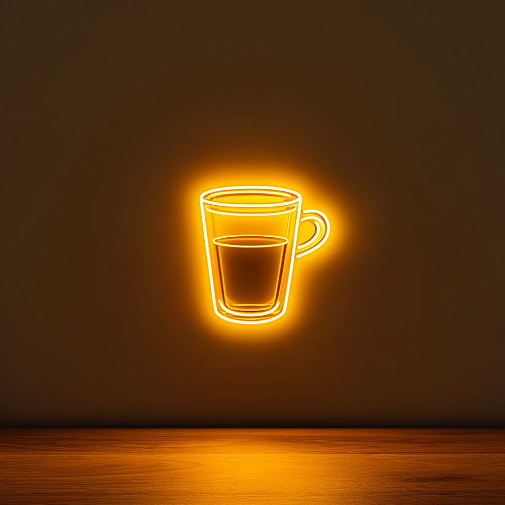 Espresso Shot Glass - Yellow Neon Sign, 18 Inches