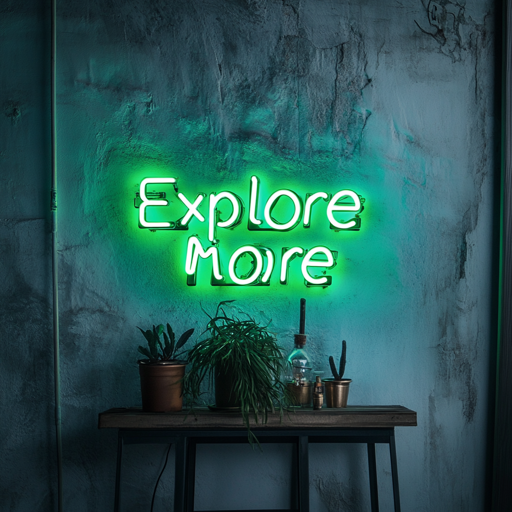 Explore More - Green Neon Sign, 18 Inches