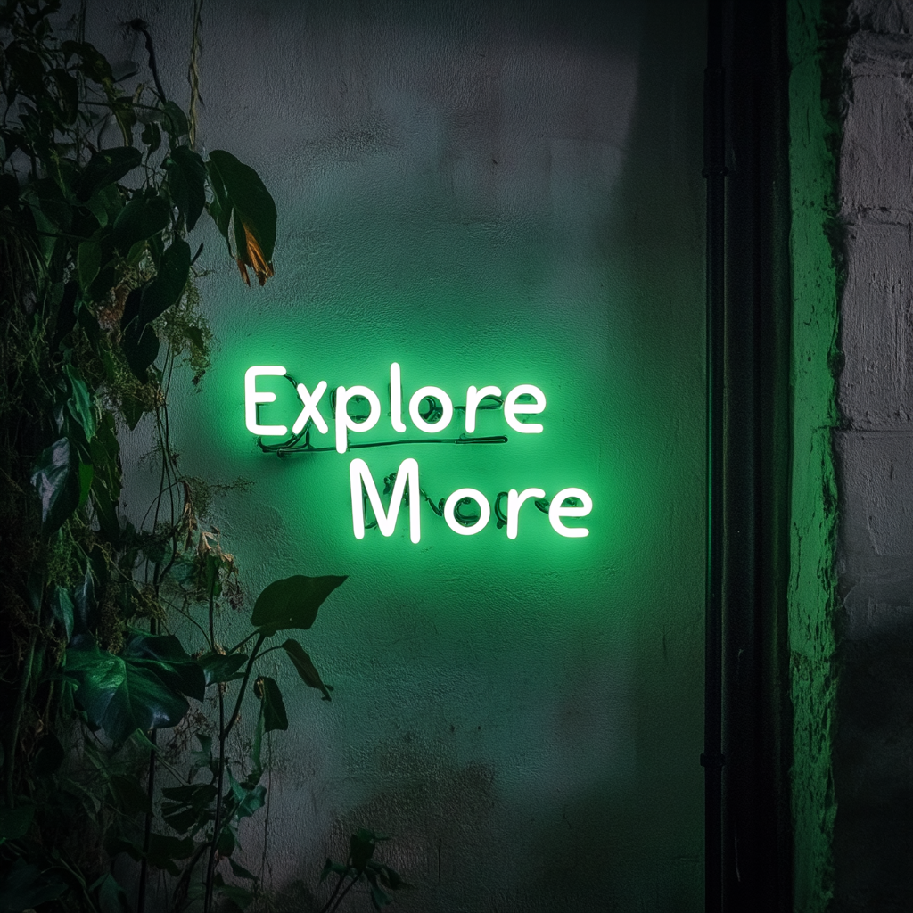 Explore More - Green Neon Sign, 18 Inches