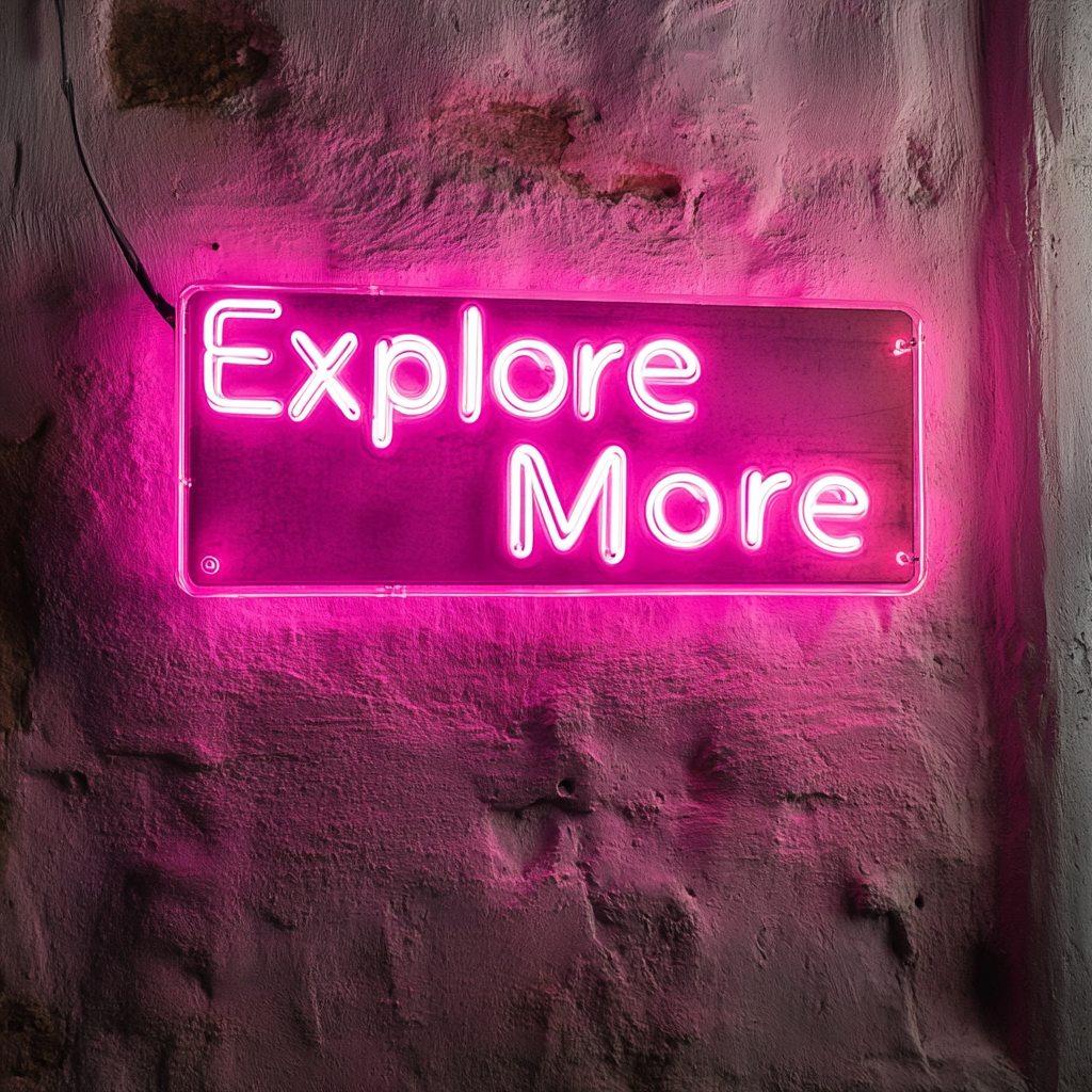 Explore More - Pink Neon Sign, 18 Inches