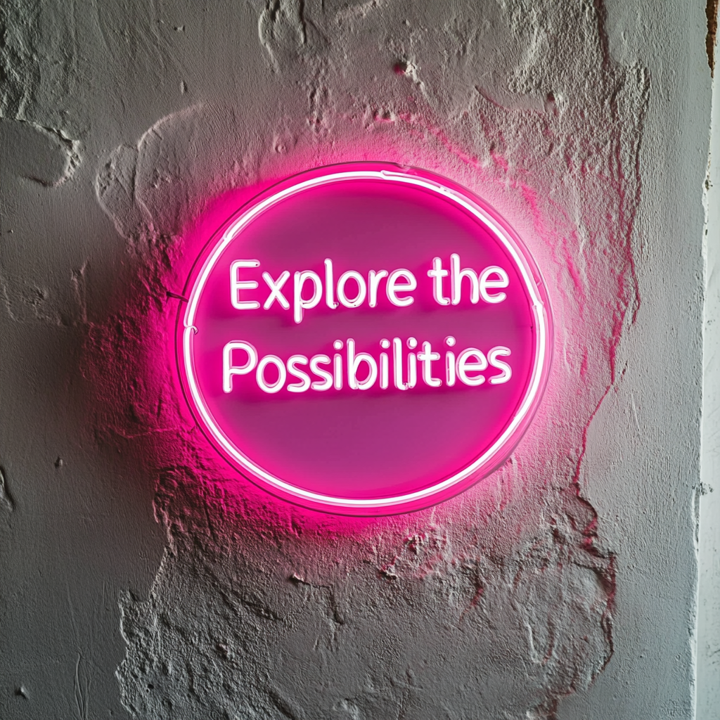 "Explore the Possibilities" - Pink Neon Sign, 24 Inches
