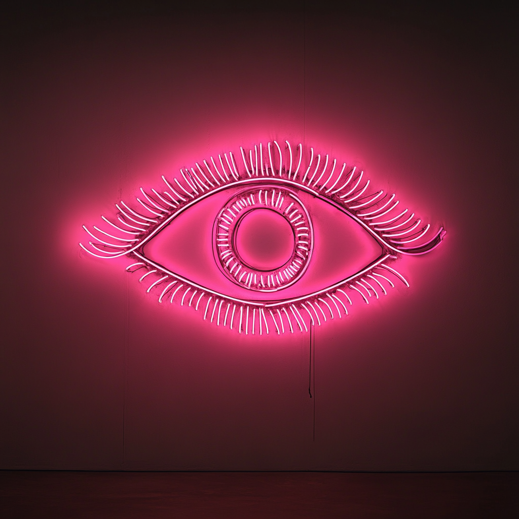 Eye with Eyelashes - Pink Neon Sign, 24 Inches