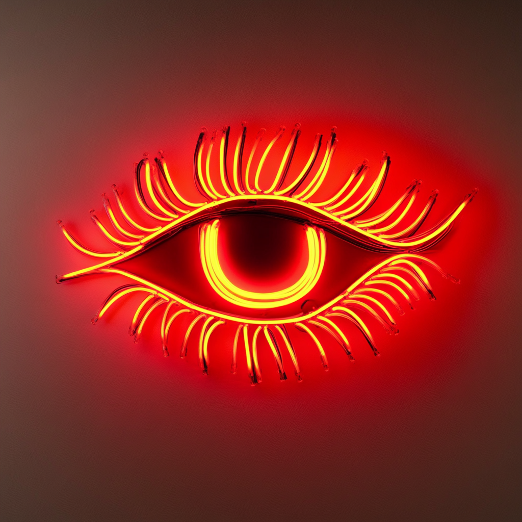 Eye with Eyelashes - Red Neon Sign, 24 Inches