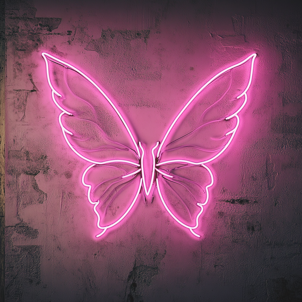 Fairy Wings - Pink Neon Sign, 24 Inches