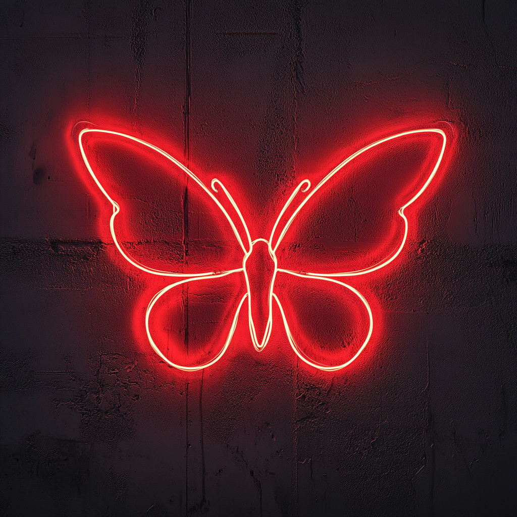 Fairy Wings - Red Neon Sign, 24 Inches