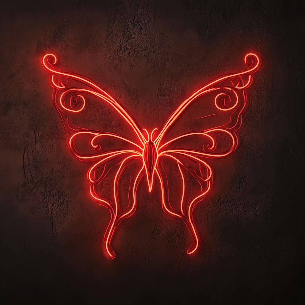 Fairy Wings - Red Neon Sign, 24 Inches