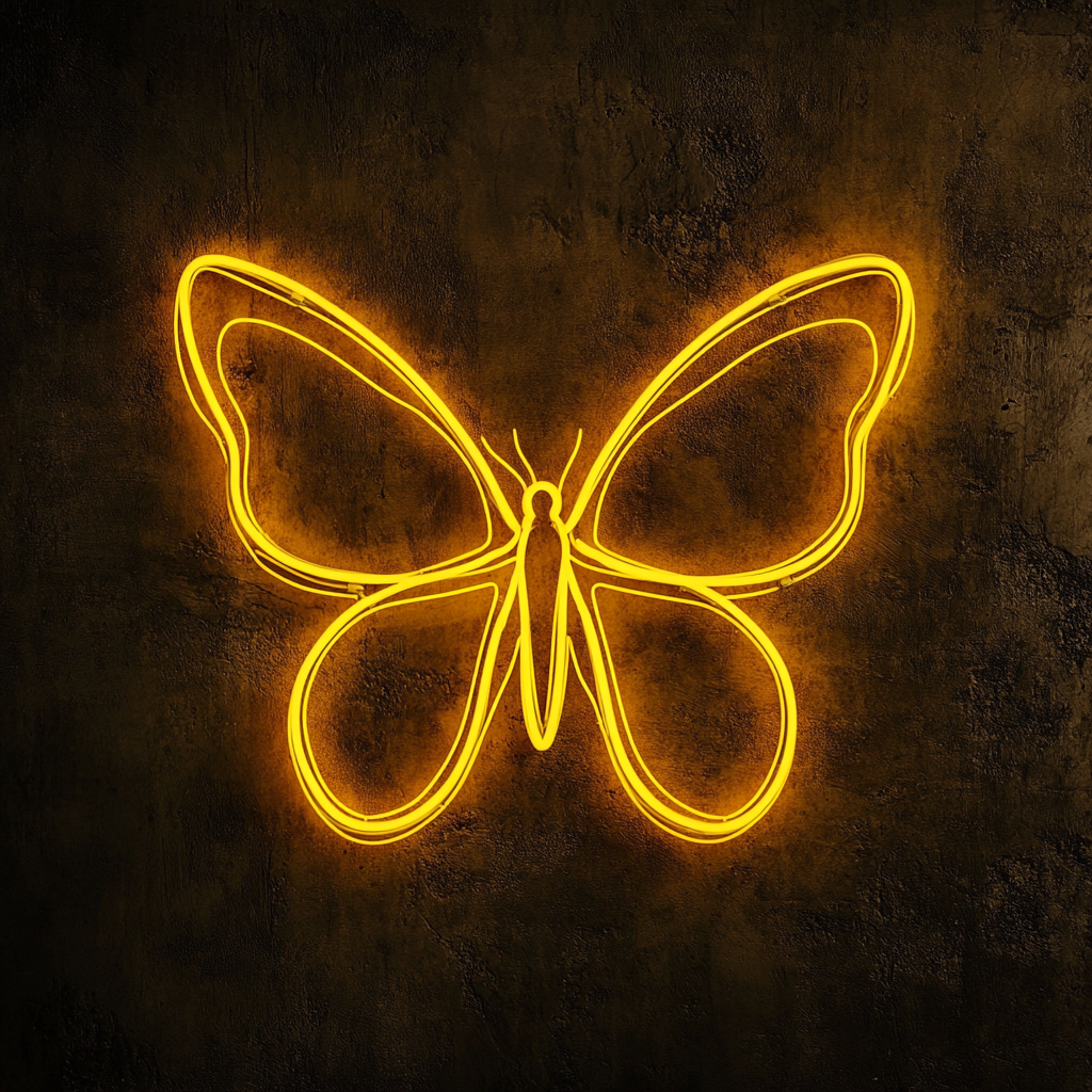 Fairy Wings - Yellow Neon Sign, 18 Inches