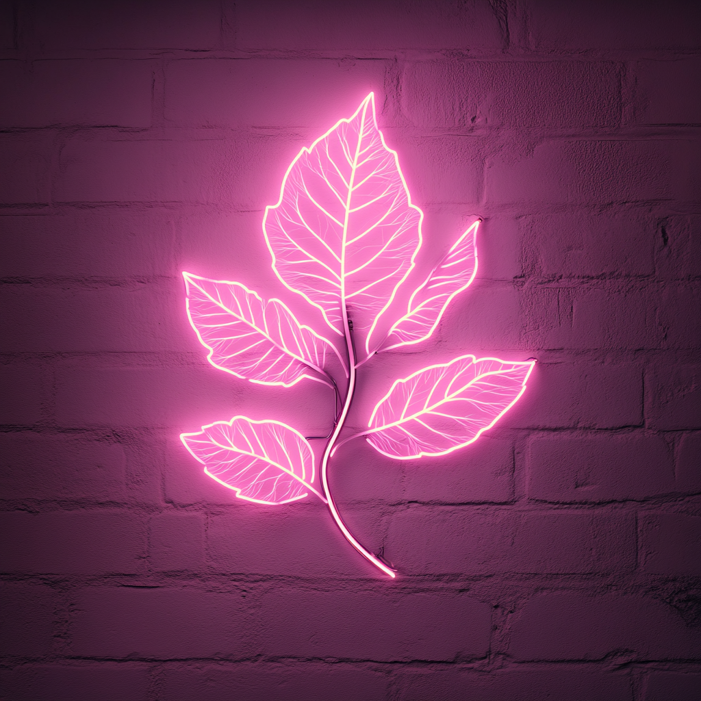 Falling Leaves - Pink Neon Sign, 24 Inches