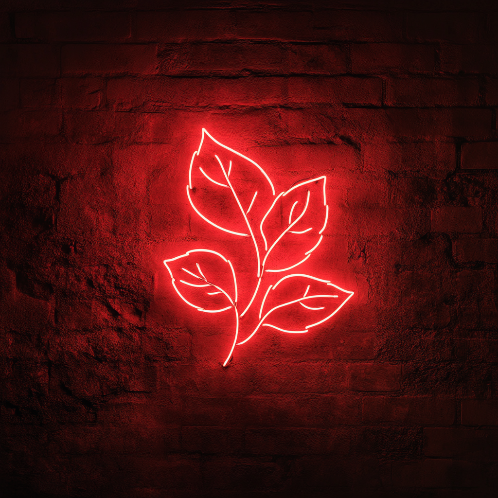Falling Leaves - Red Neon Sign, 24 Inches