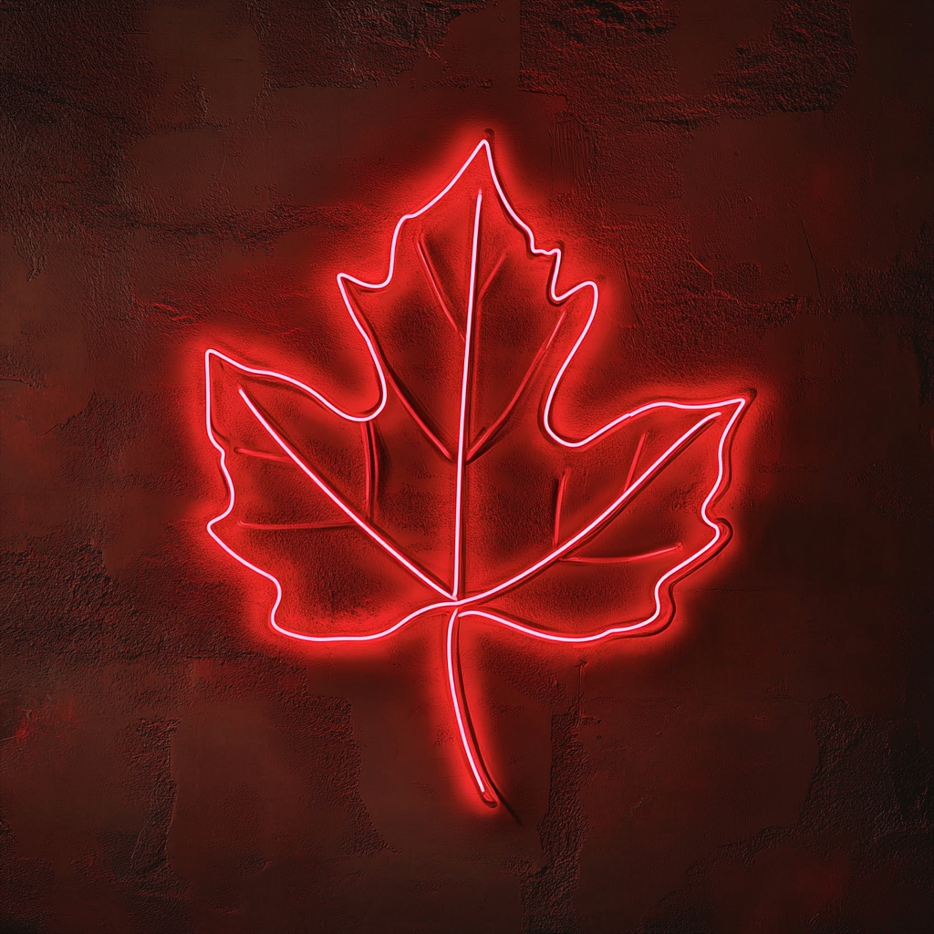 Falling Leaves - Red Neon Sign, 18 Inches