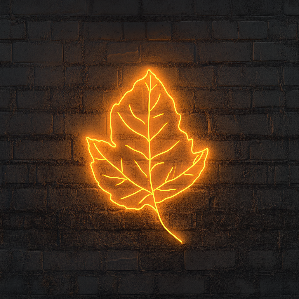 Falling Leaves - Yellow Neon Sign, 24 Inches