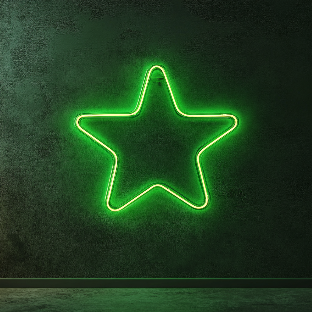Falling Star - Green Neon Sign, 24 Inches